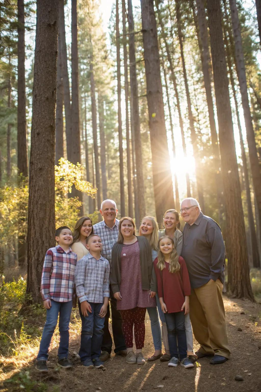 Outdoor settings naturally offer a stunning background for family images.