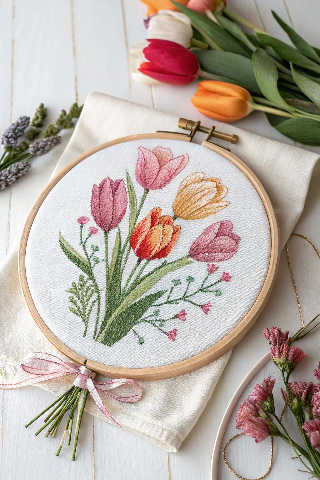 Create everlasting beauty: An elegant, fragile floral cross stitch set that brings warmth and appeal to every space.