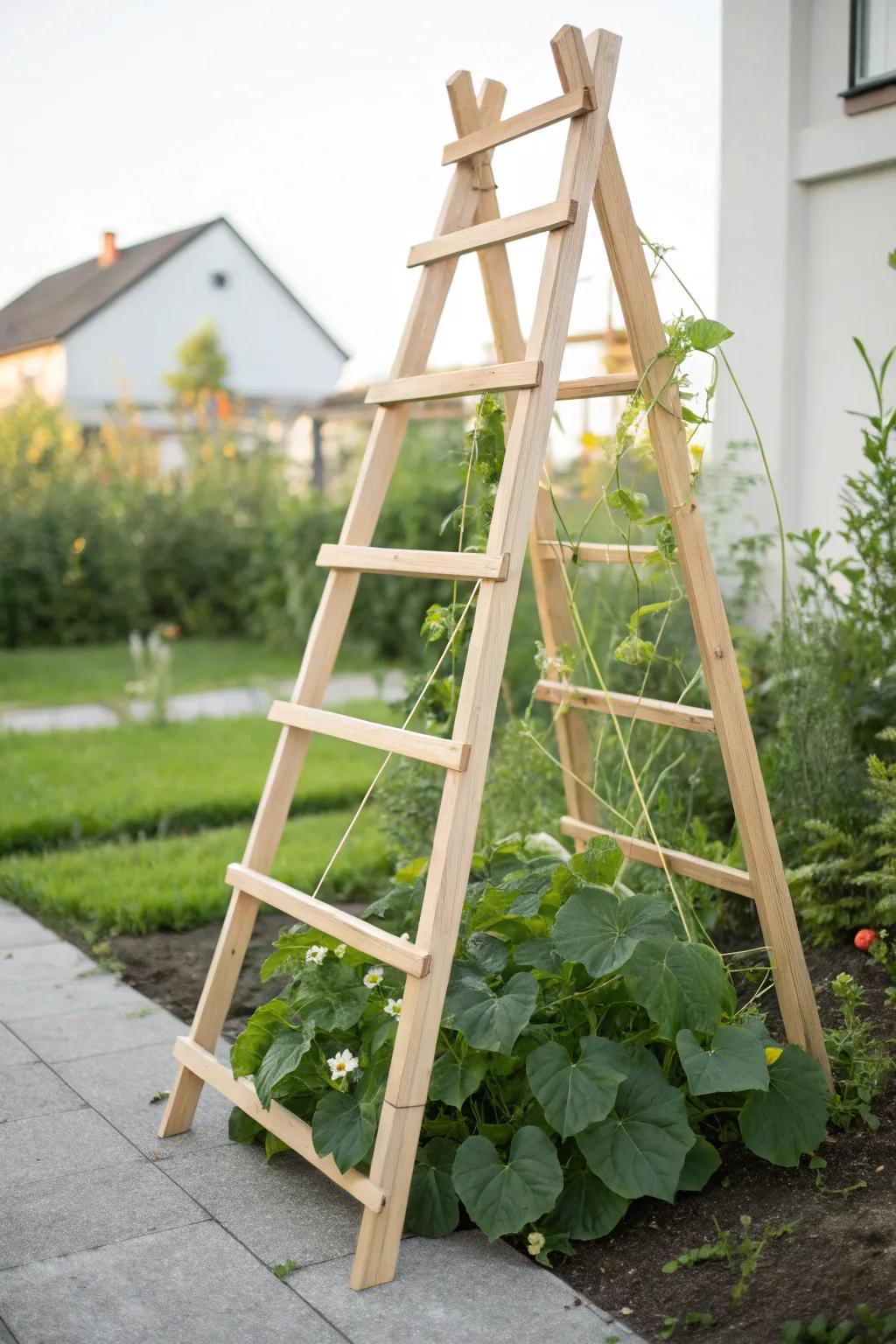 Amplify your garden's allure with a handmade timber A-frame structure, where ease combines with the grace of nature.