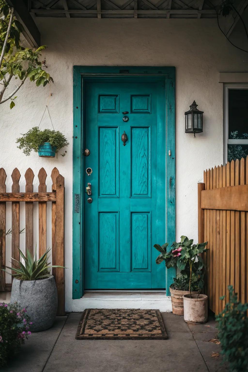 A vibrant door color can redefine the ambiance of your home's entrance.