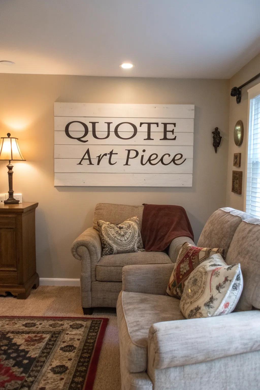 Bespoke wall decor that adds a personal feel to a welcoming living space.