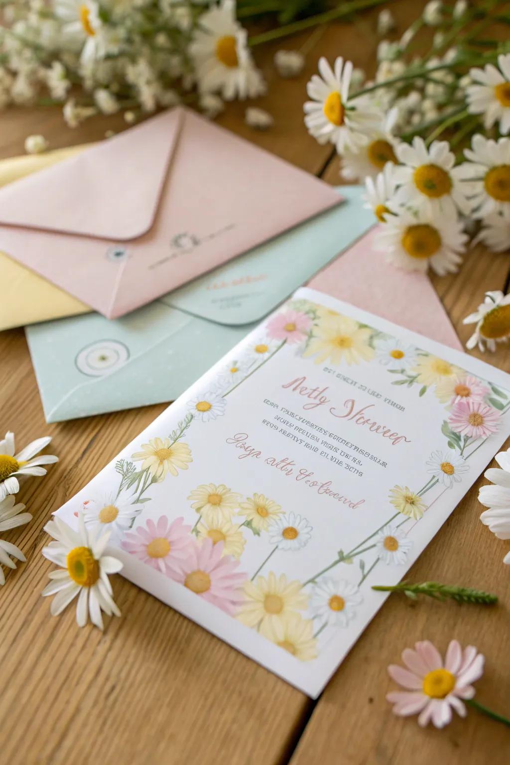 Build excitement with lovely daisy-themed invitations.