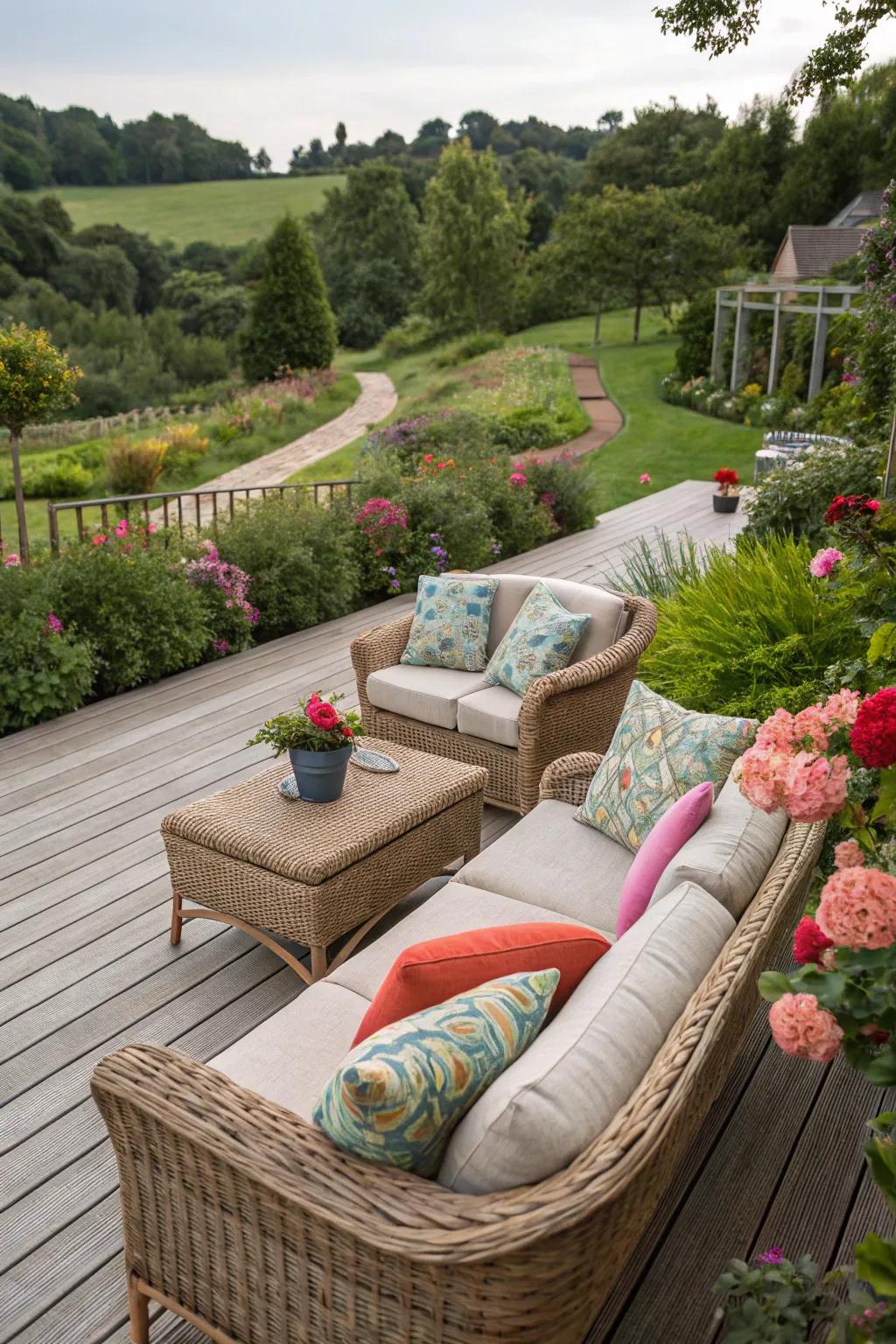 Conjure a relaxed vibe with deluxe rattan seating.