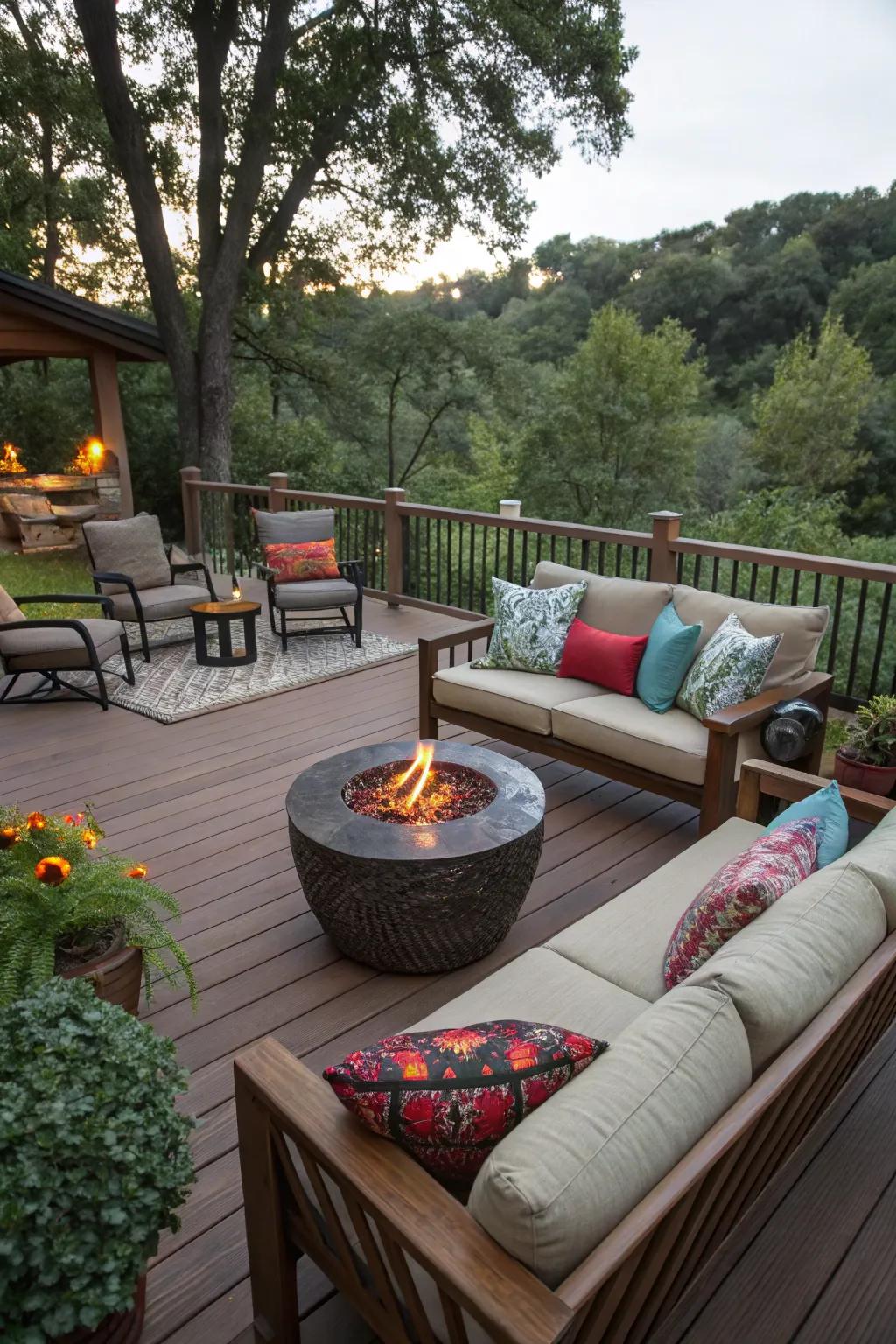 A comfortable seating arrangement perfect for close-knit gatherings.