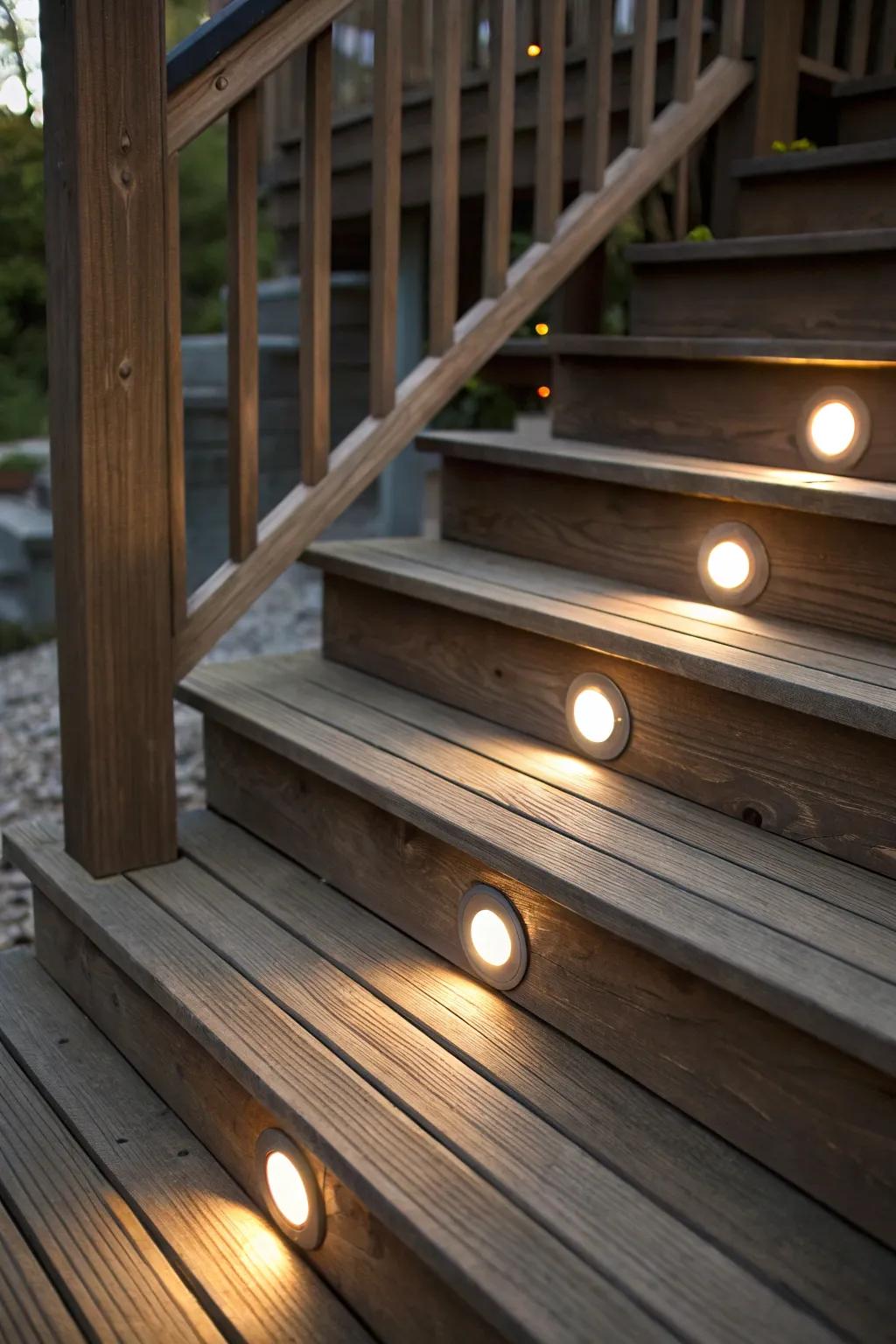 Integrated lights provide a streamlined and current style