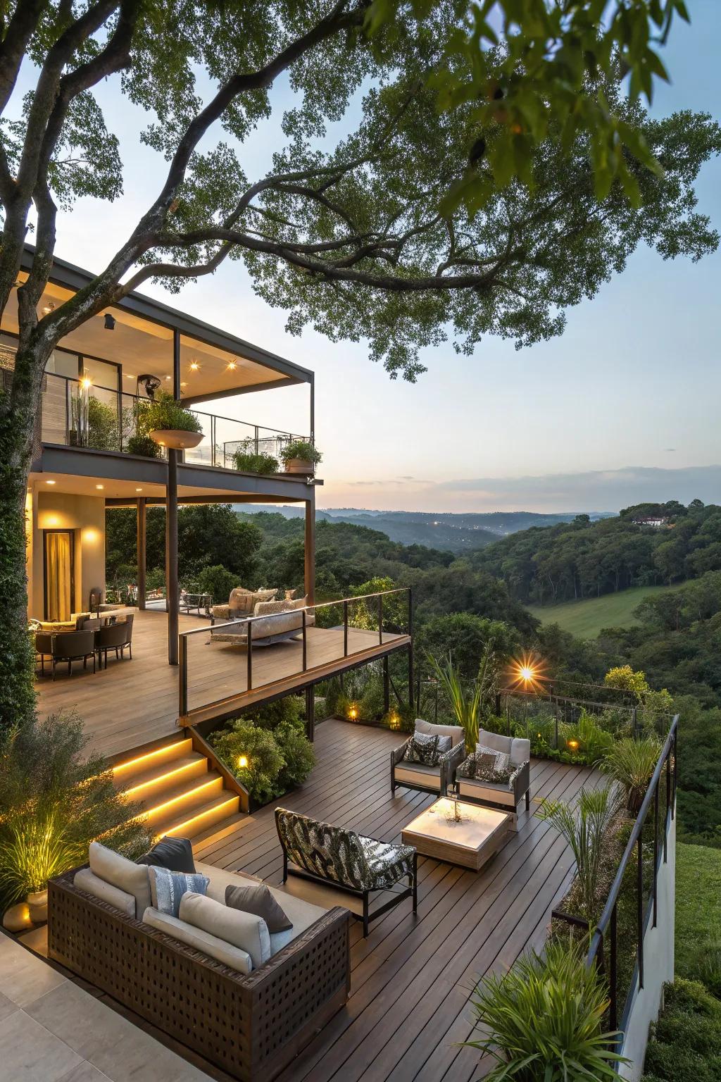 Tiered decks enhance the visual appeal and practicality of your outdoor space.