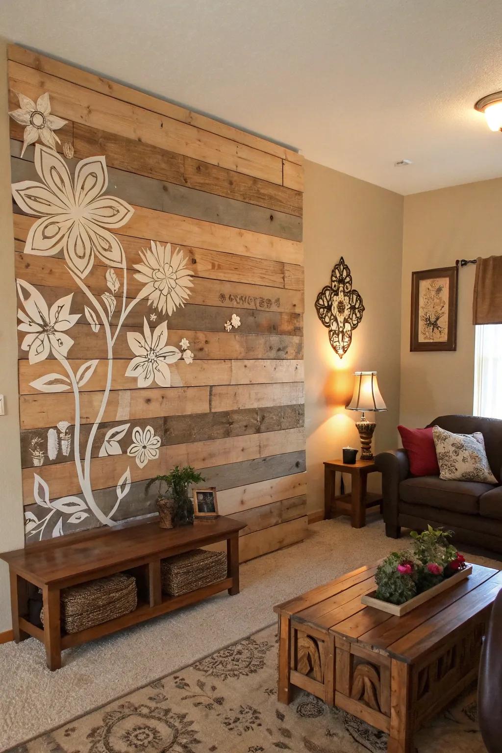Bring personality to your walls using rustic skid art.