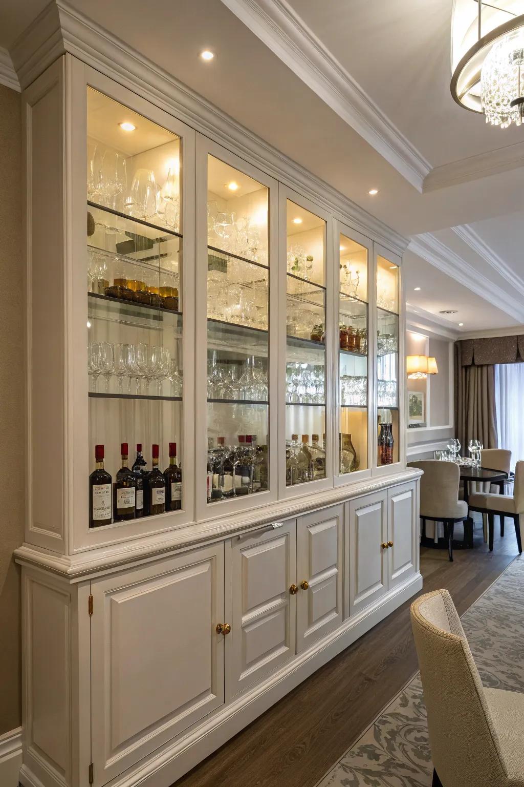 Built-in cabinets offer a seamless addition to your dining room.
