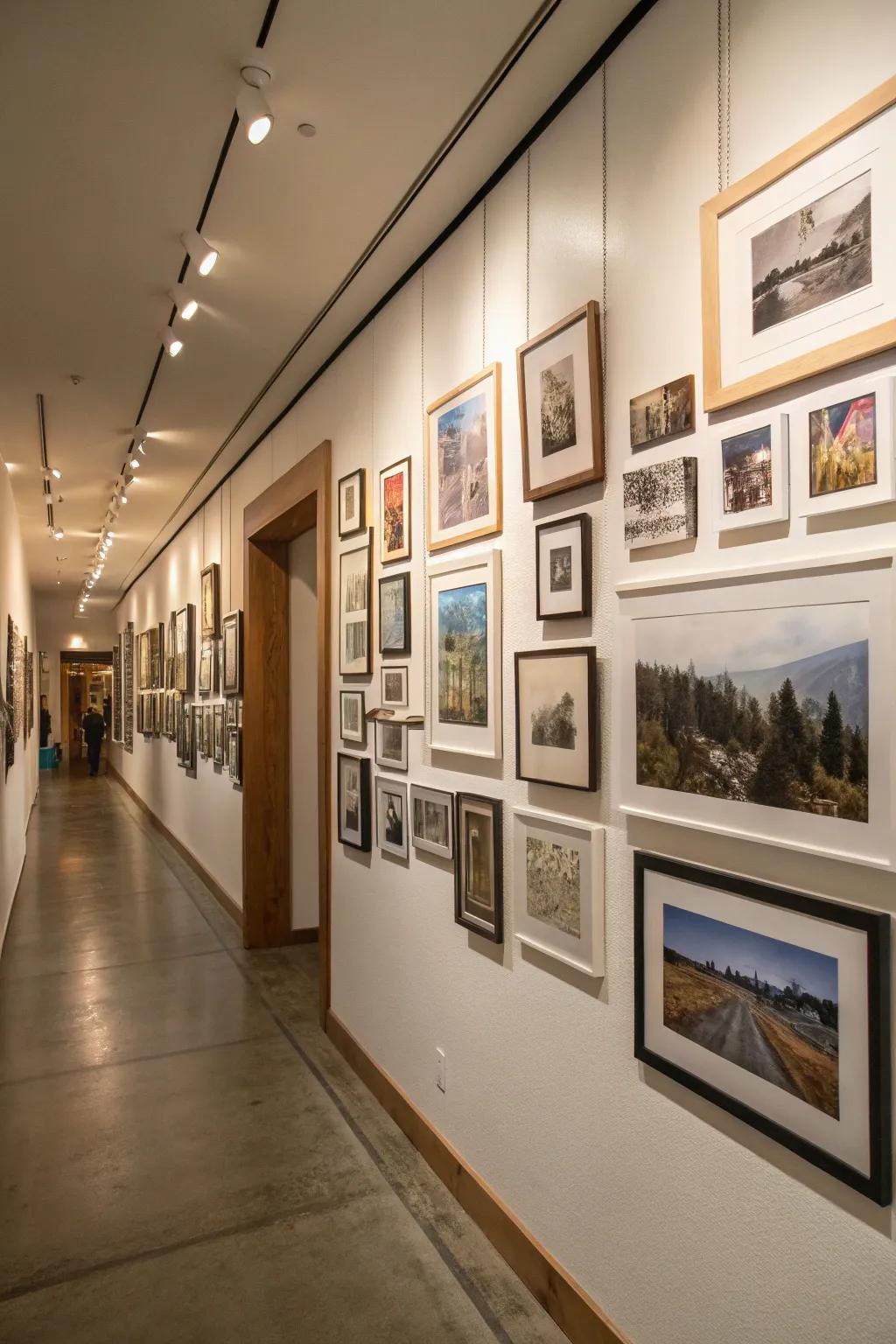 A feature wall that communicates a unique narrative through carefully chosen art and memorabilia.