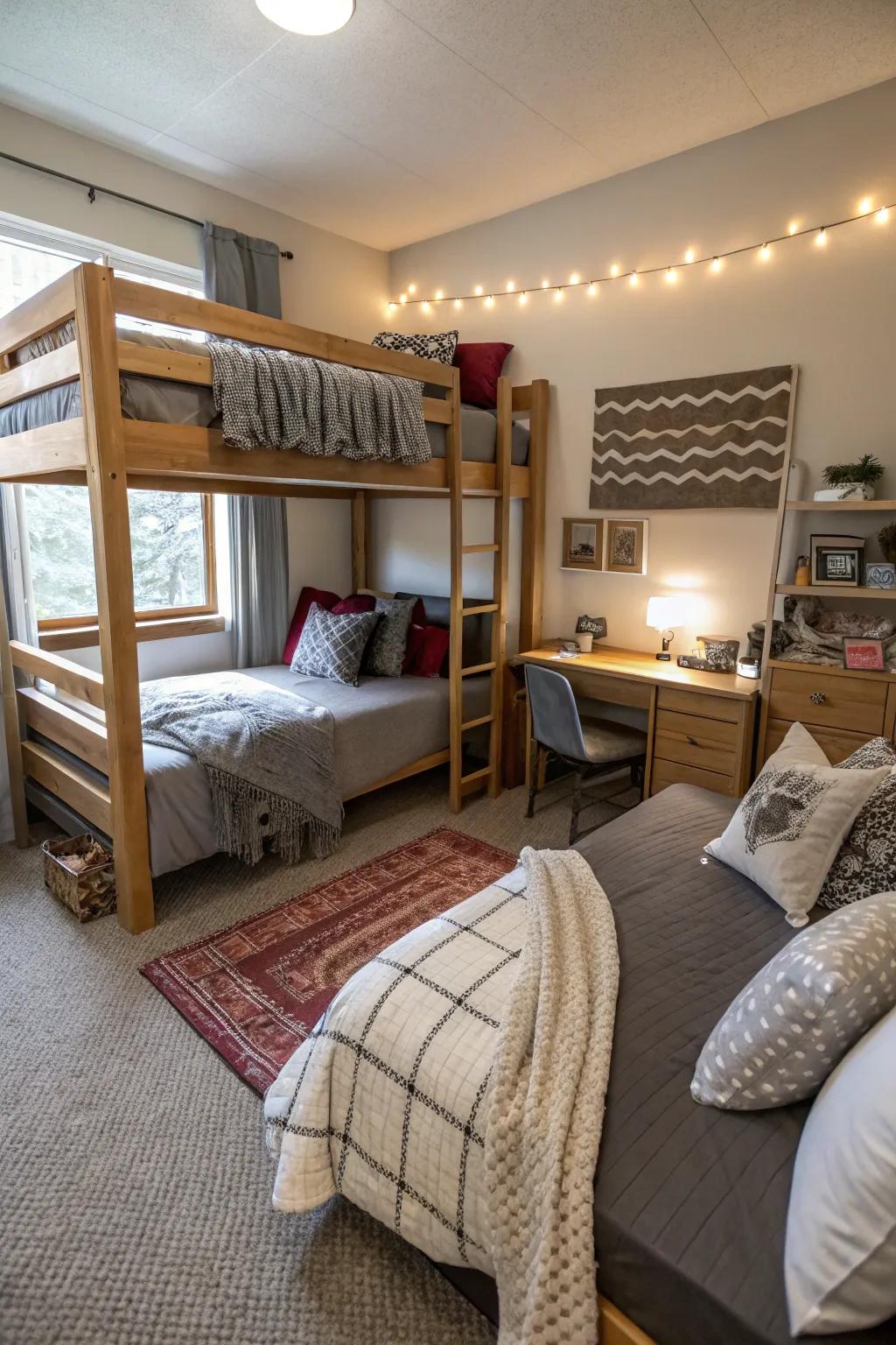 Raised beds provide more space for an adaptable living area.