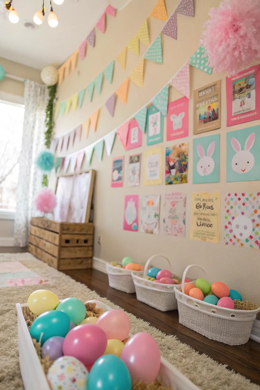 Playful rabbit-inspired decorations enliven Easter magic.