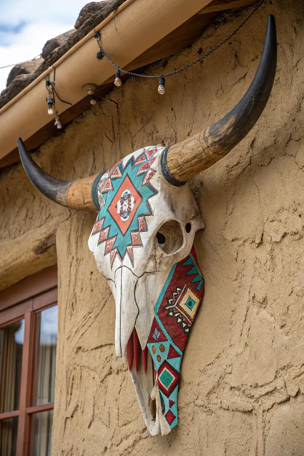 Geometric shapes inspired by the Southwest introduce a cultural ambiance to your décor.