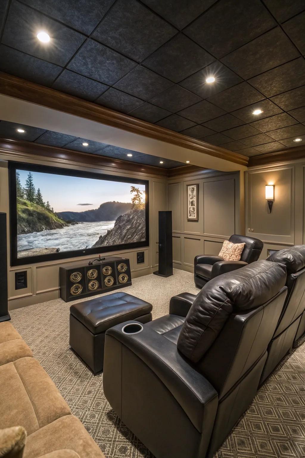 Submerge yourself in movie experiences with a private theater space designed for utmost relaxation.
