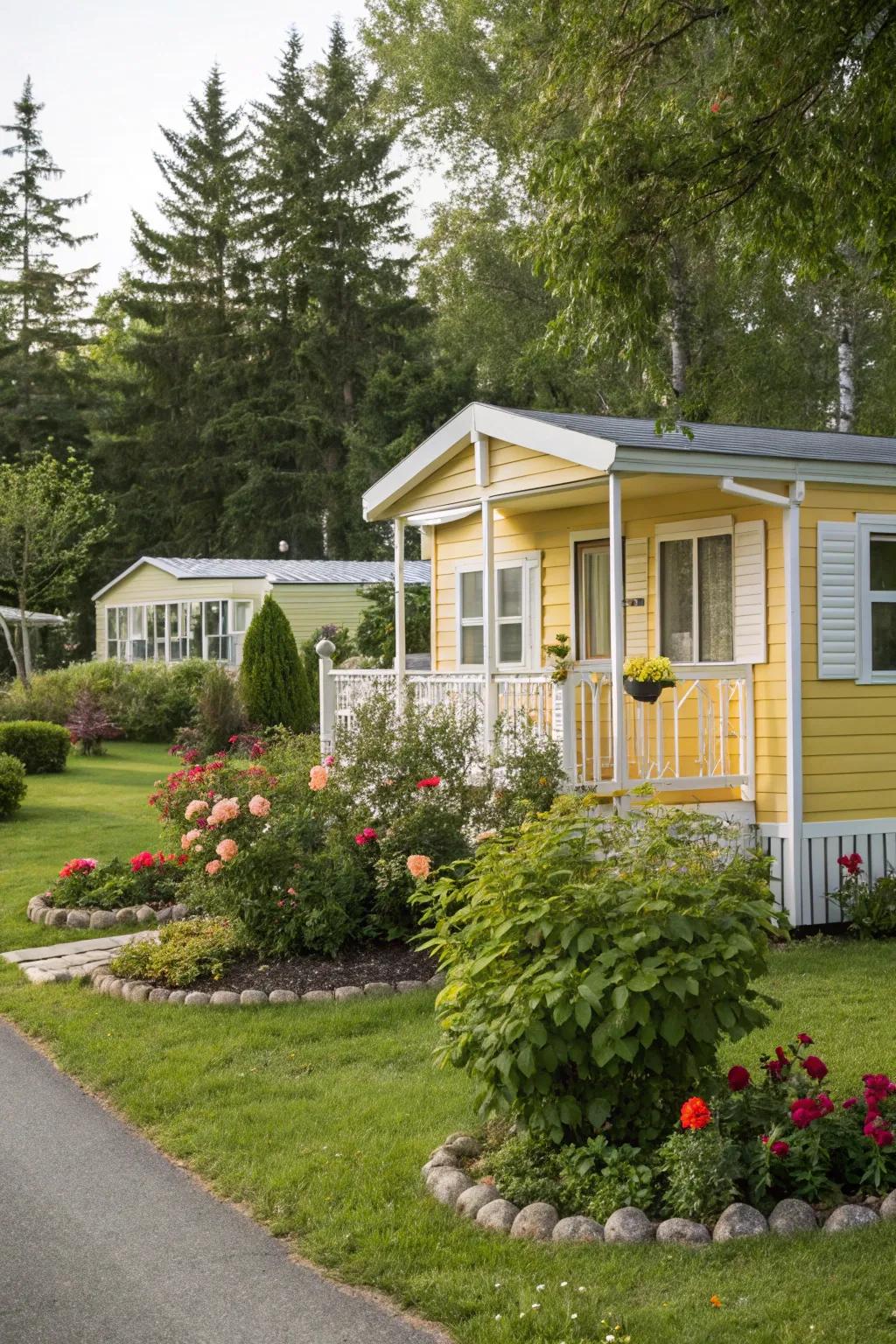 A sunny yellow exterior exudes warmth and joy.