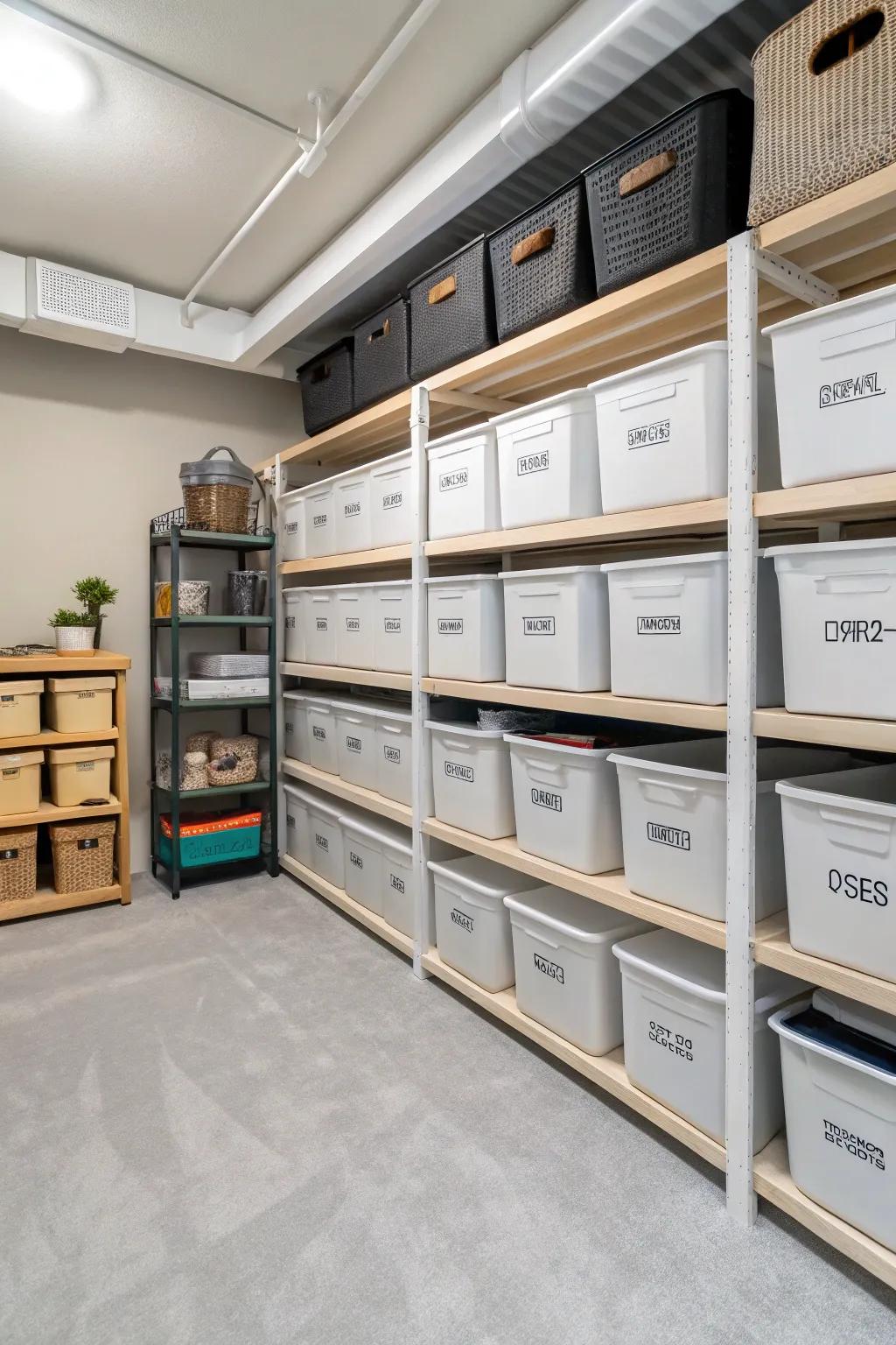 Transform your crawl space into an ordered storage solution.