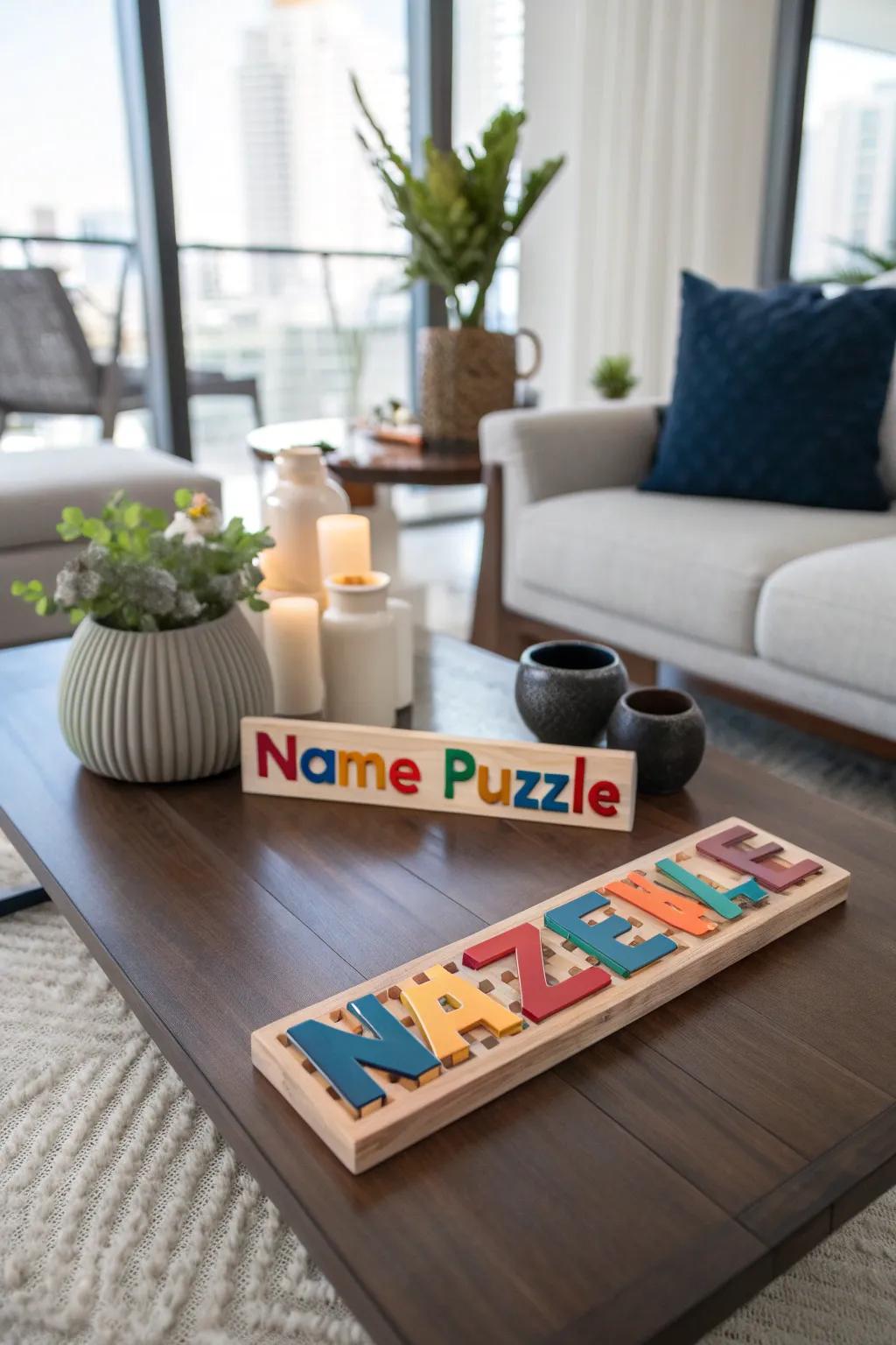 A bespoke name puzzle transforms learning into a personal and delightful journey.