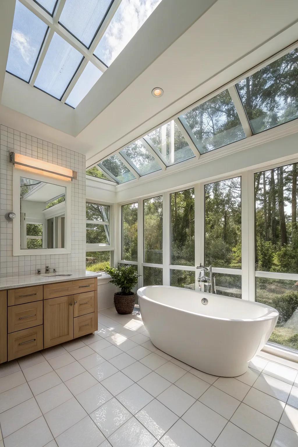 The influx of natural light in a Florida bathroom crafts a vibrant, welcoming atmosphere.