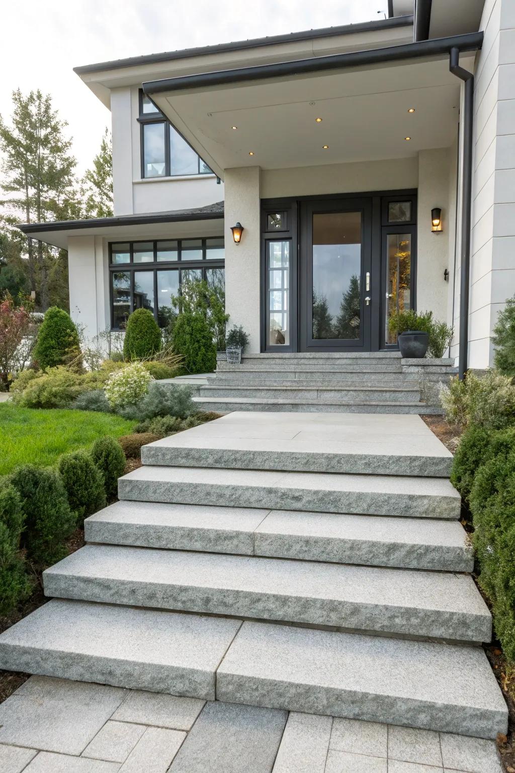 Granite steps deliver long-lasting strength and classic sophistication to your home.