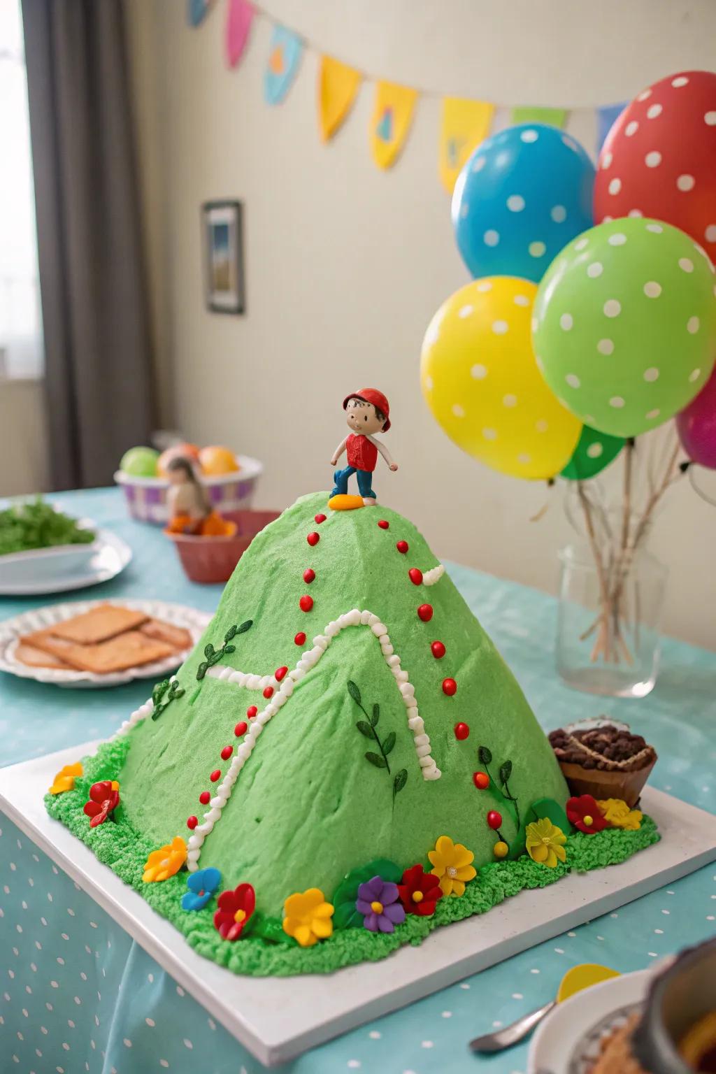 A playful jest at turning 50, this summit descent cake is guaranteed to bring joy!