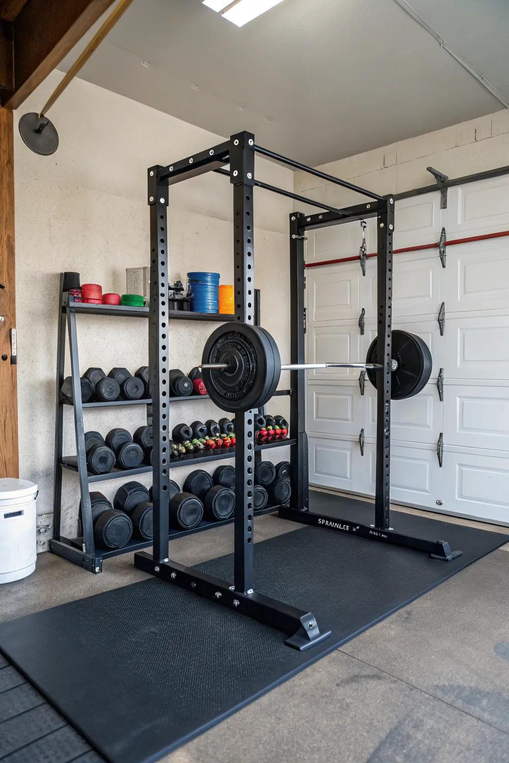 A small-scale power rack greatly improves usability in compact areas.