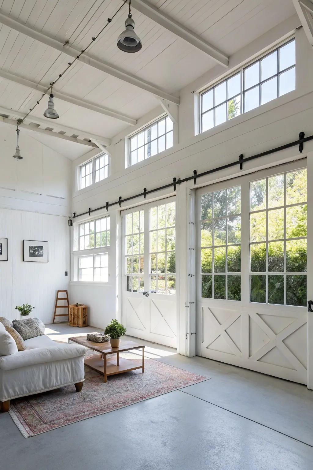 Natural light has the power to convert a garage into an appealing living space.