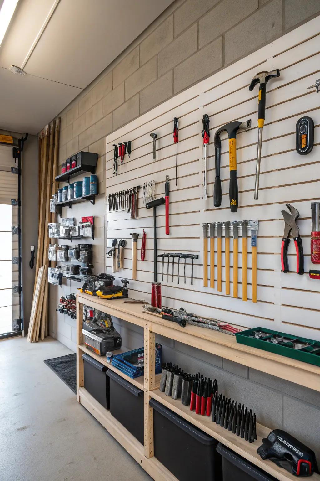 Maximize organization with storage boards for your tools.