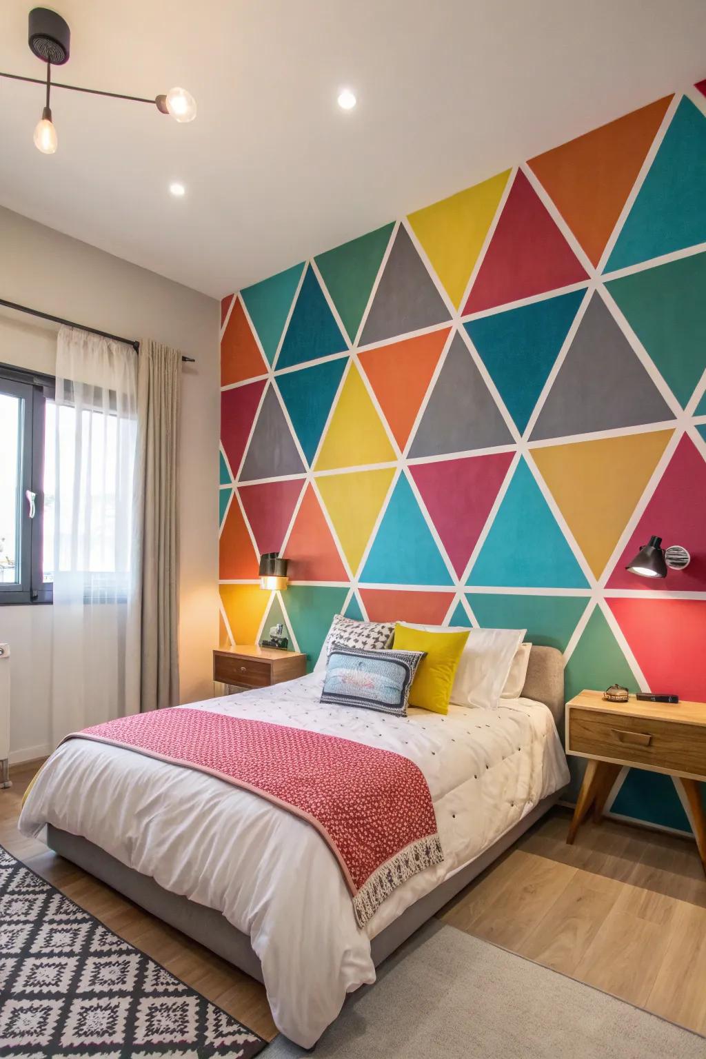 Bring a playful vibe with bold triangle motifs.