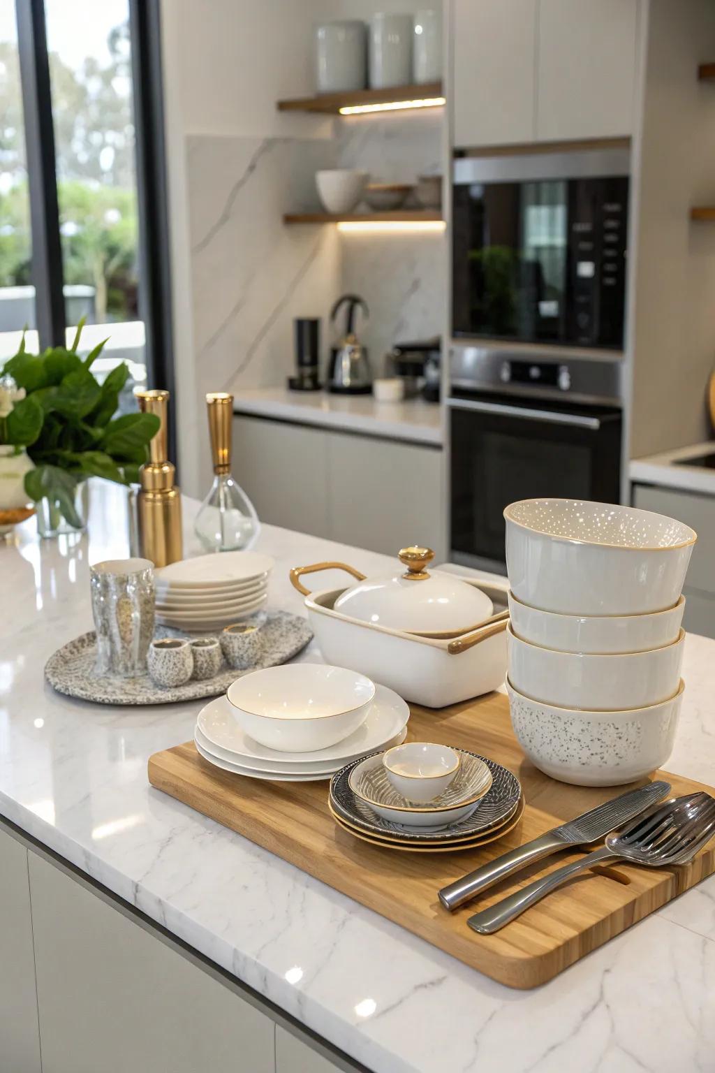 A sophisticated kitchenware set ready to inspire culinary creativity.