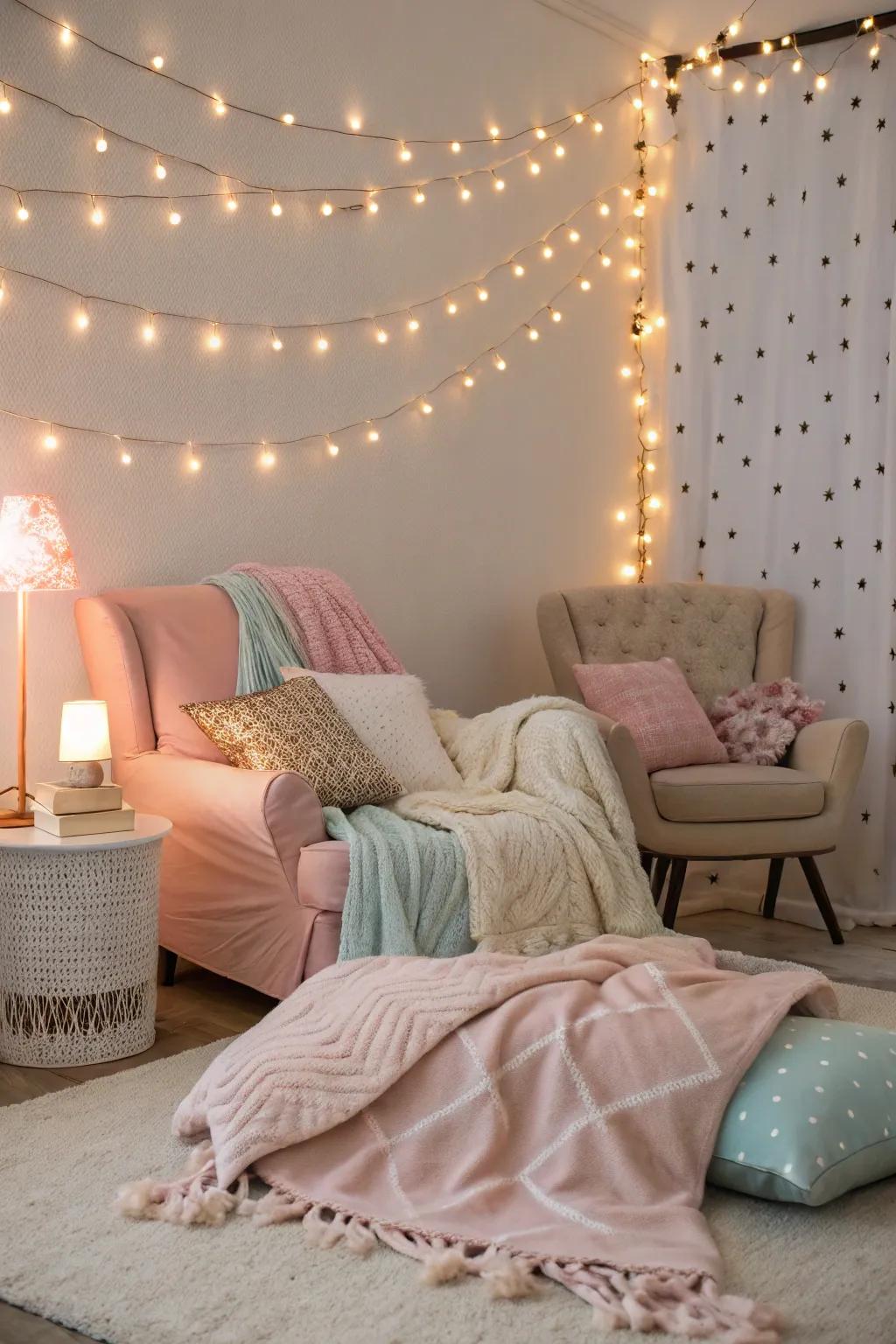Fairy lights add a magical touch to any room.