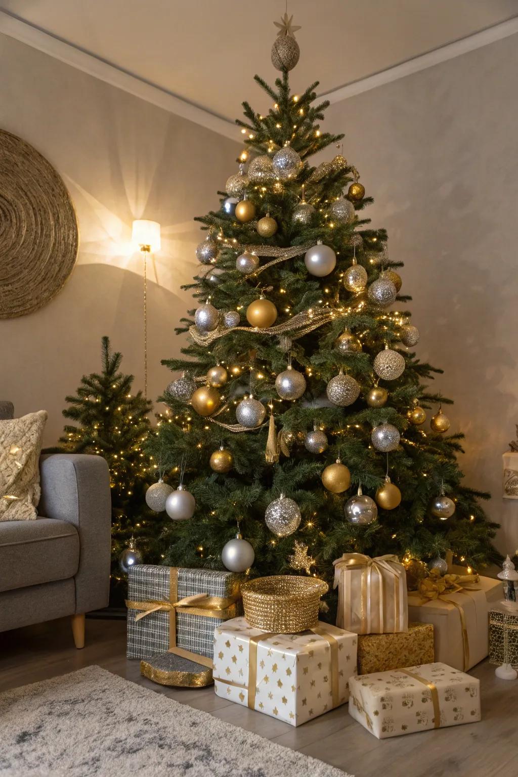 Classic spheres bring enduring elegance to a celebratory tree.