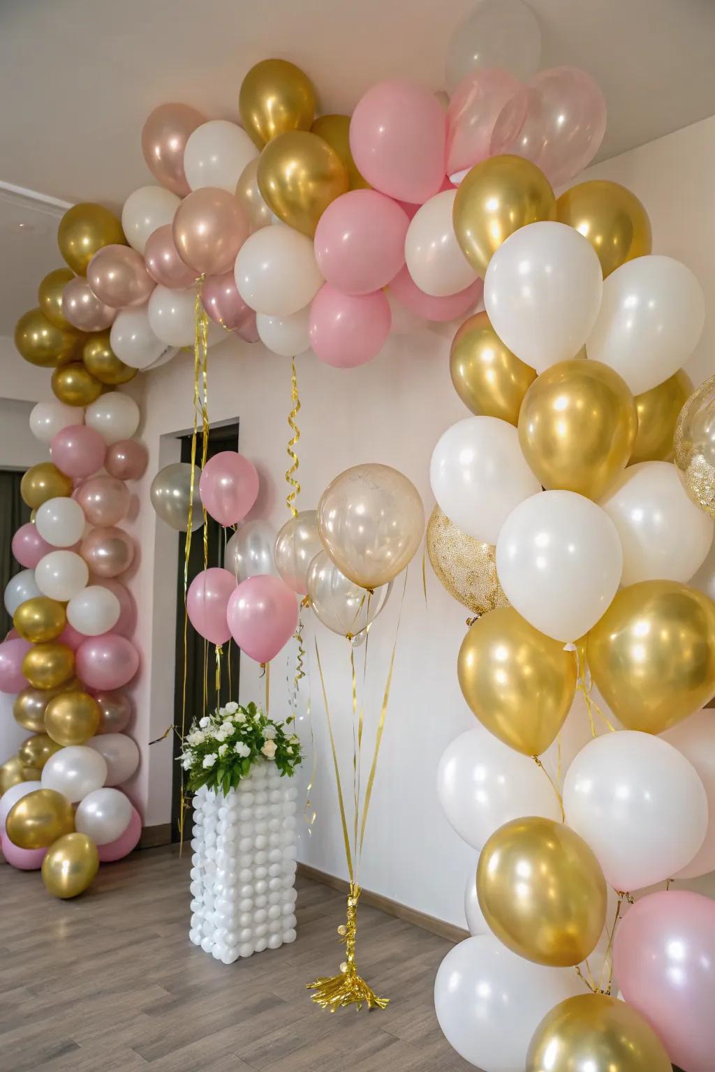 A joyful room filled with gleaming and coordinating spheres creating a celebratory environment.
