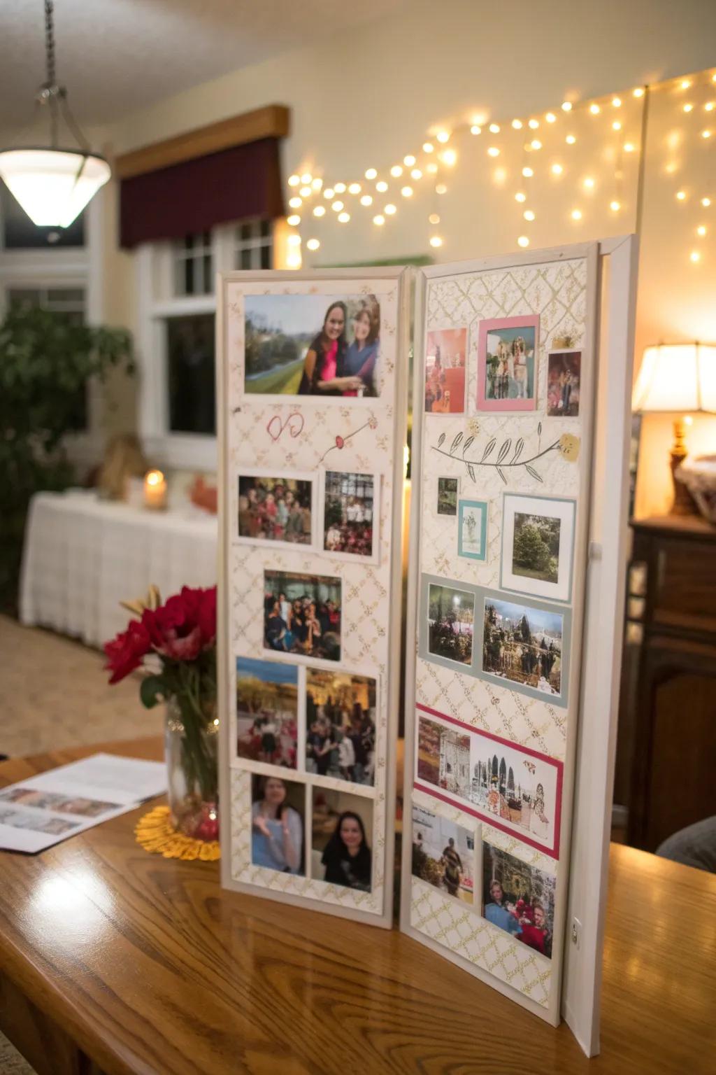 A multi-panel board offers lots of space to present graduation memories.