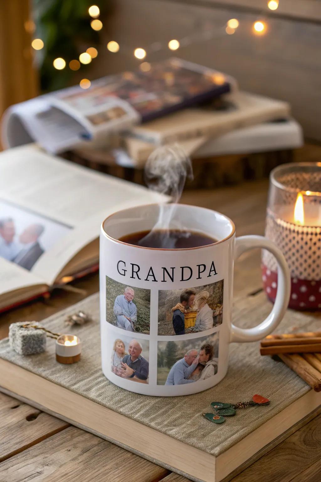 A heartwarming photo collage mug, embracing cherished family moments.