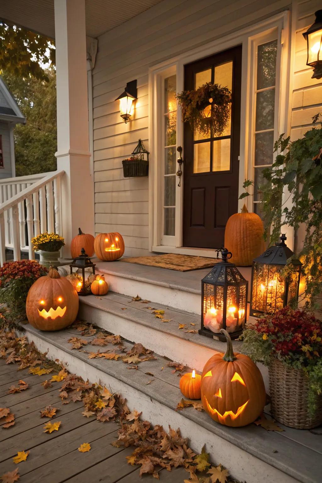 Extend a warm welcome with a pumpkin spectacle.