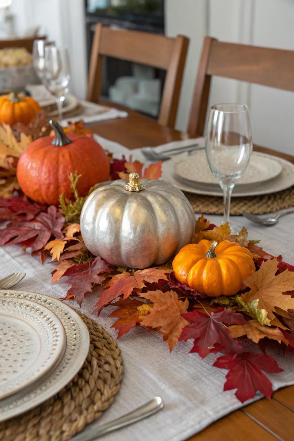 A pumpkin vignette bringing both allure and sophistication to the Halloween table.
