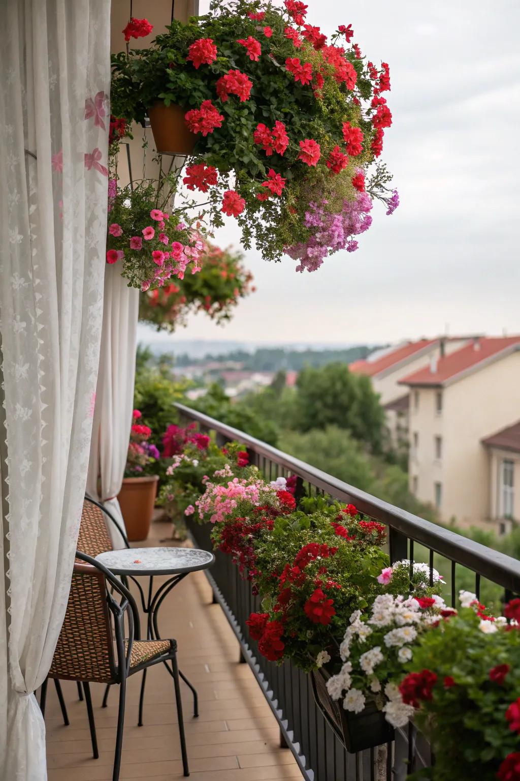 A brilliant floral cascade makes a secluded paradise.