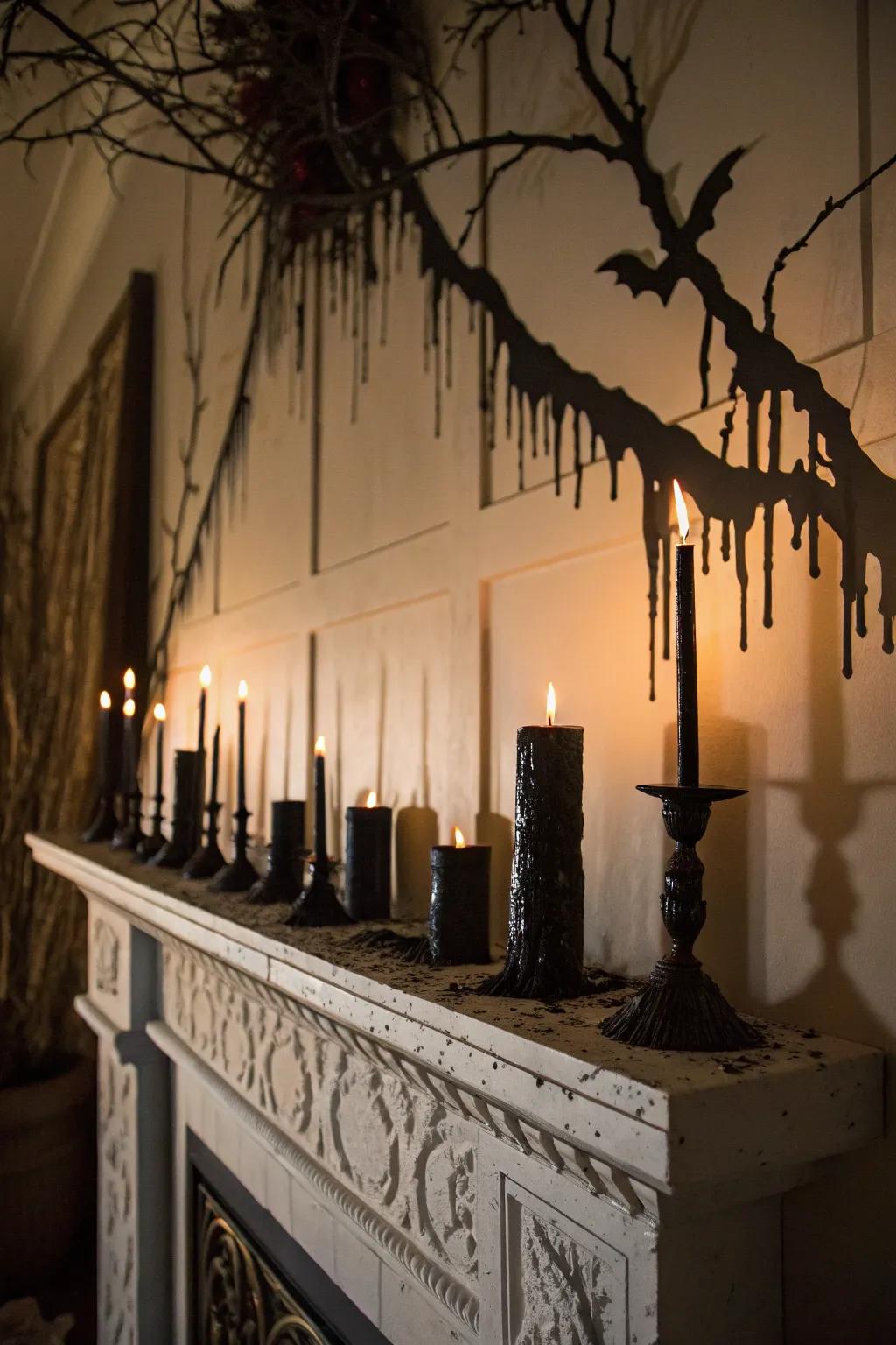Flickering candles can transform any room into a spooky setting.