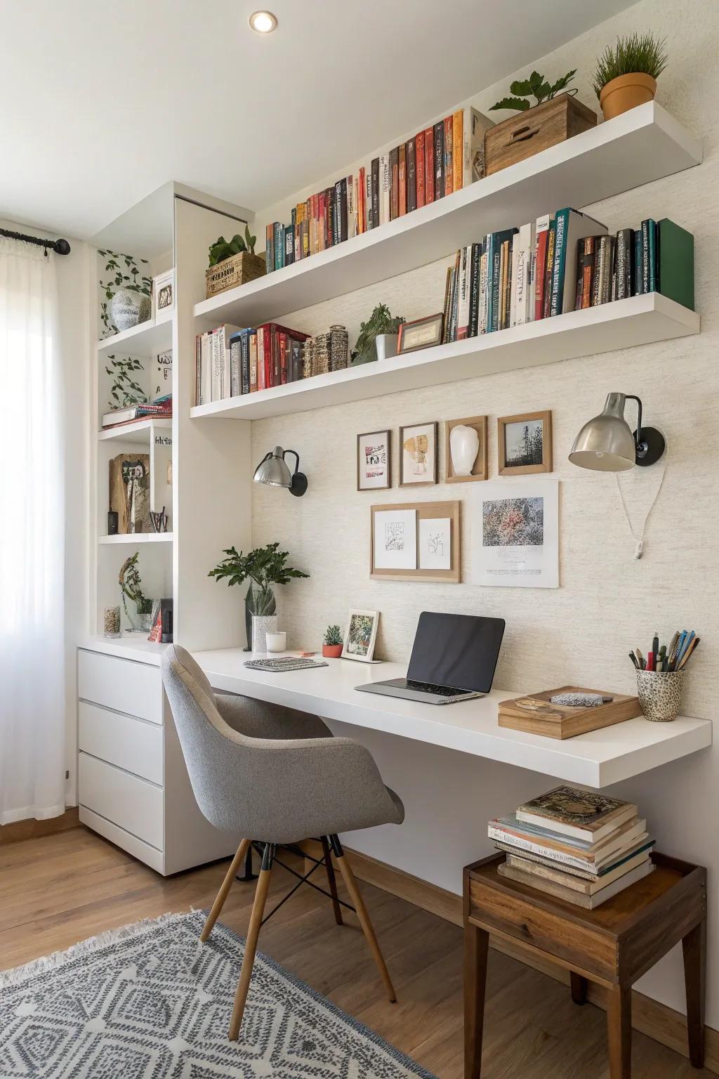 Wall shelves add to your storage capacity and exhibit your unique style.