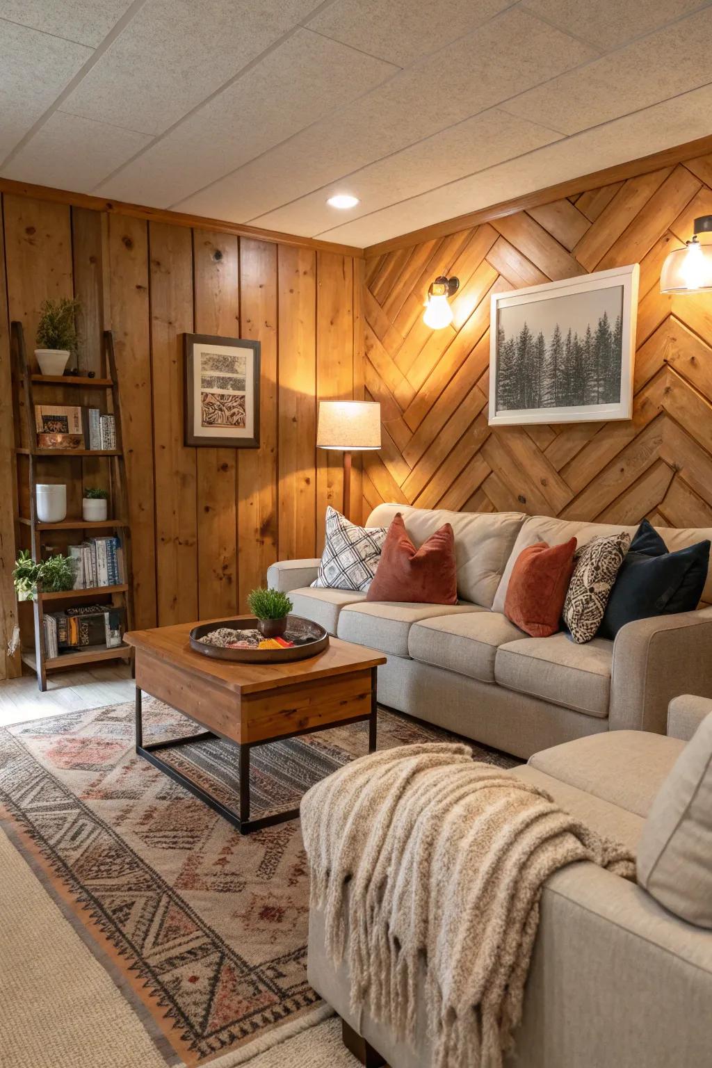 Timber planks bring a warm feel to this living space