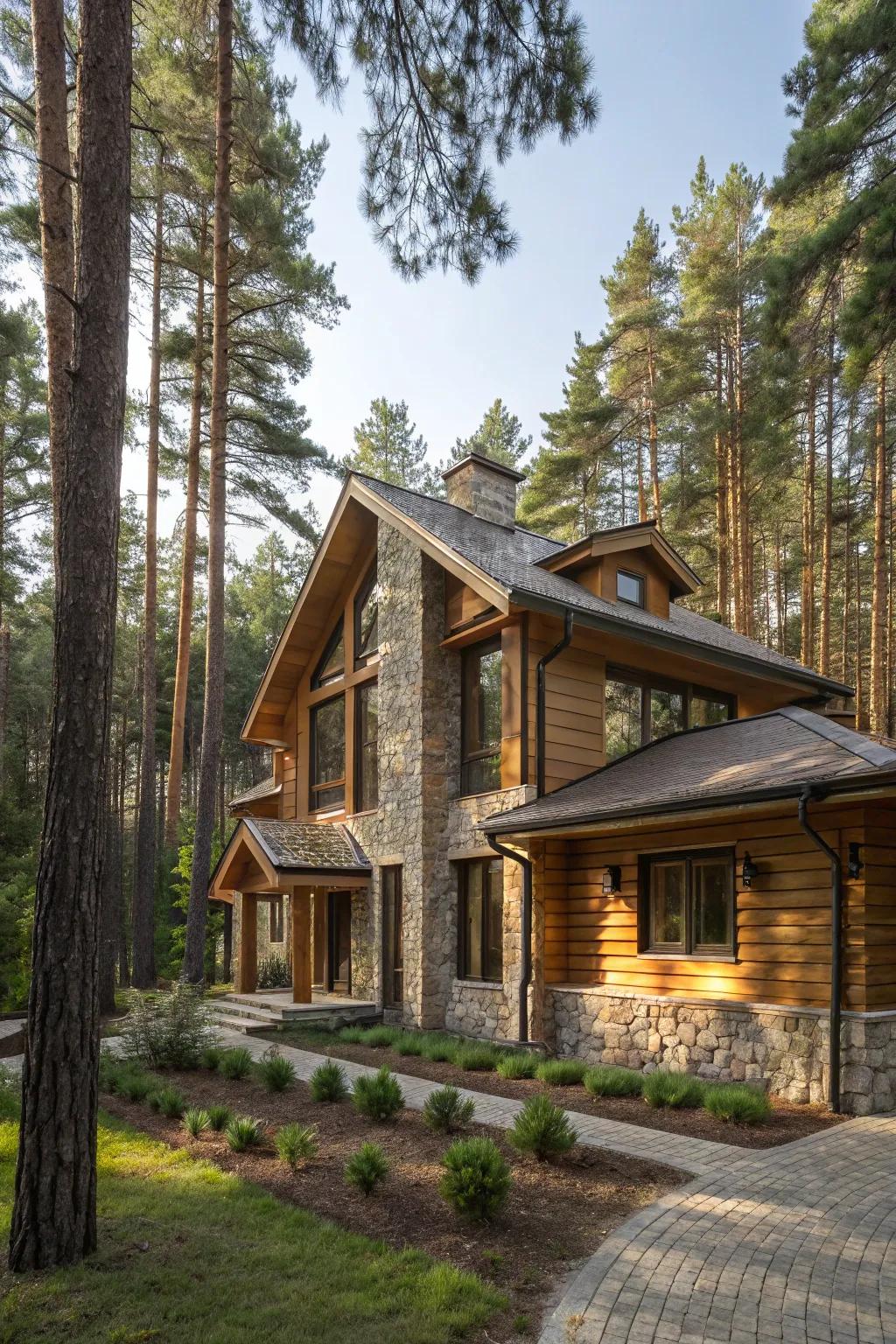A home seamlessly integrated as a natural extension of the forest.