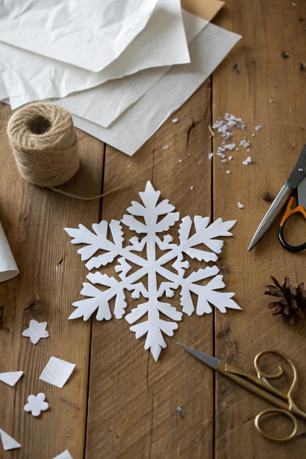 Capture ageless beauty with a classic six-pointed snowflake.