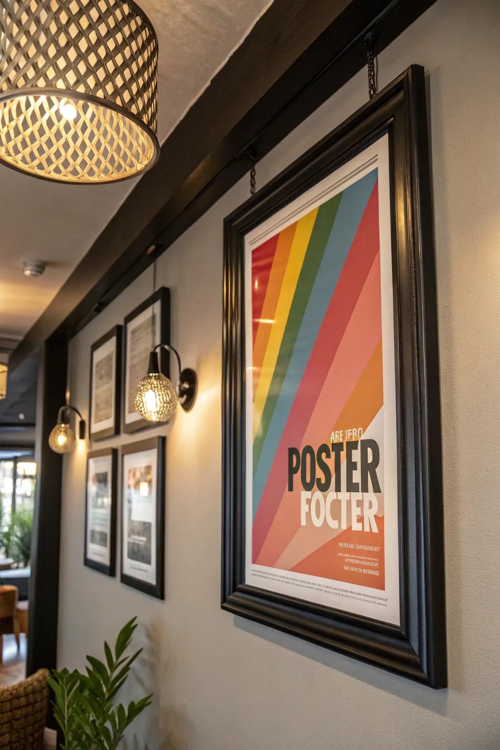 A bold black frame adds a modern touch to any poster.