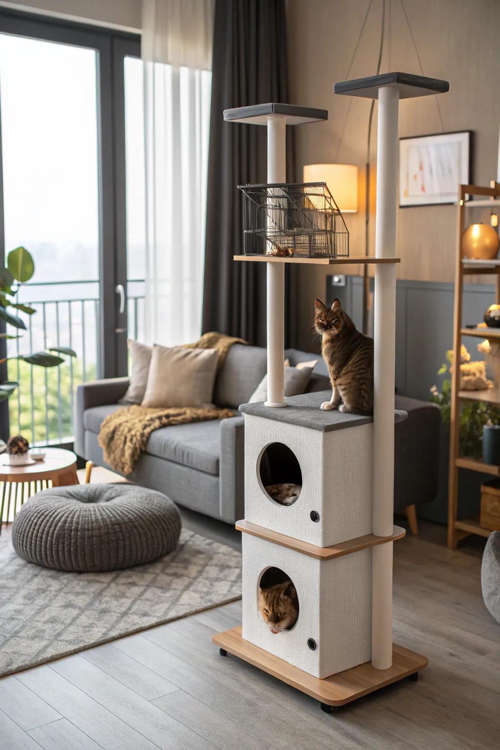 An adaptable cat abode that evolves with your feline's needs.