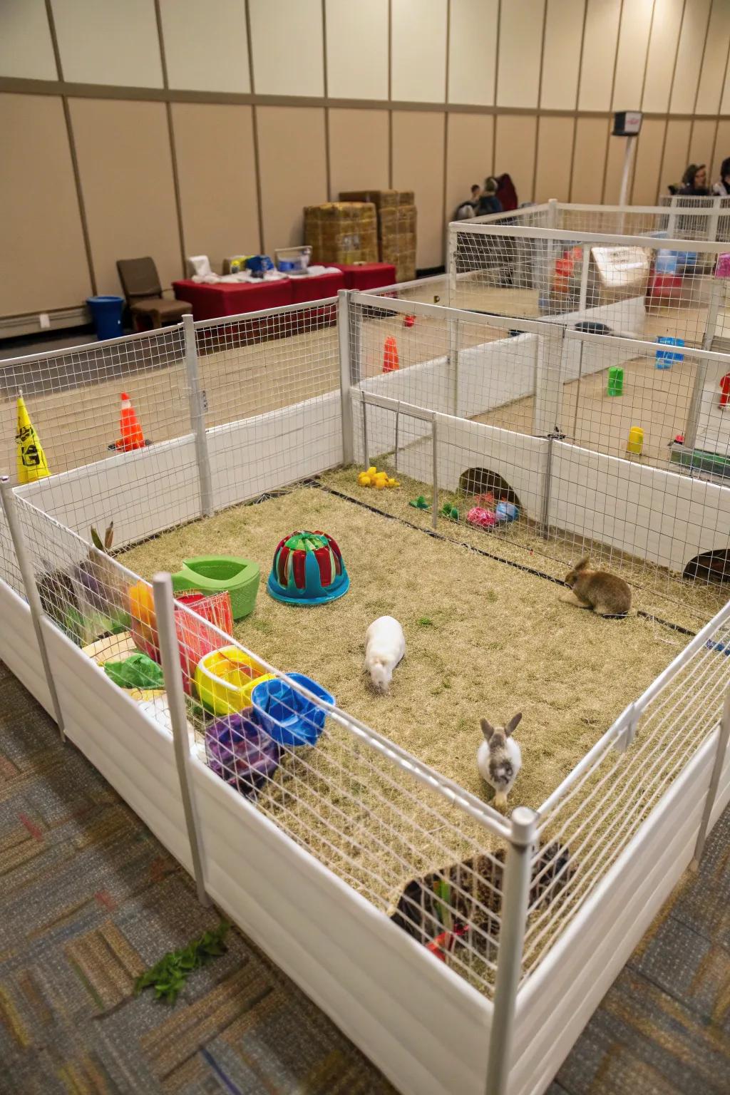 A spacious play area ensures your rabbit stays active and healthy.