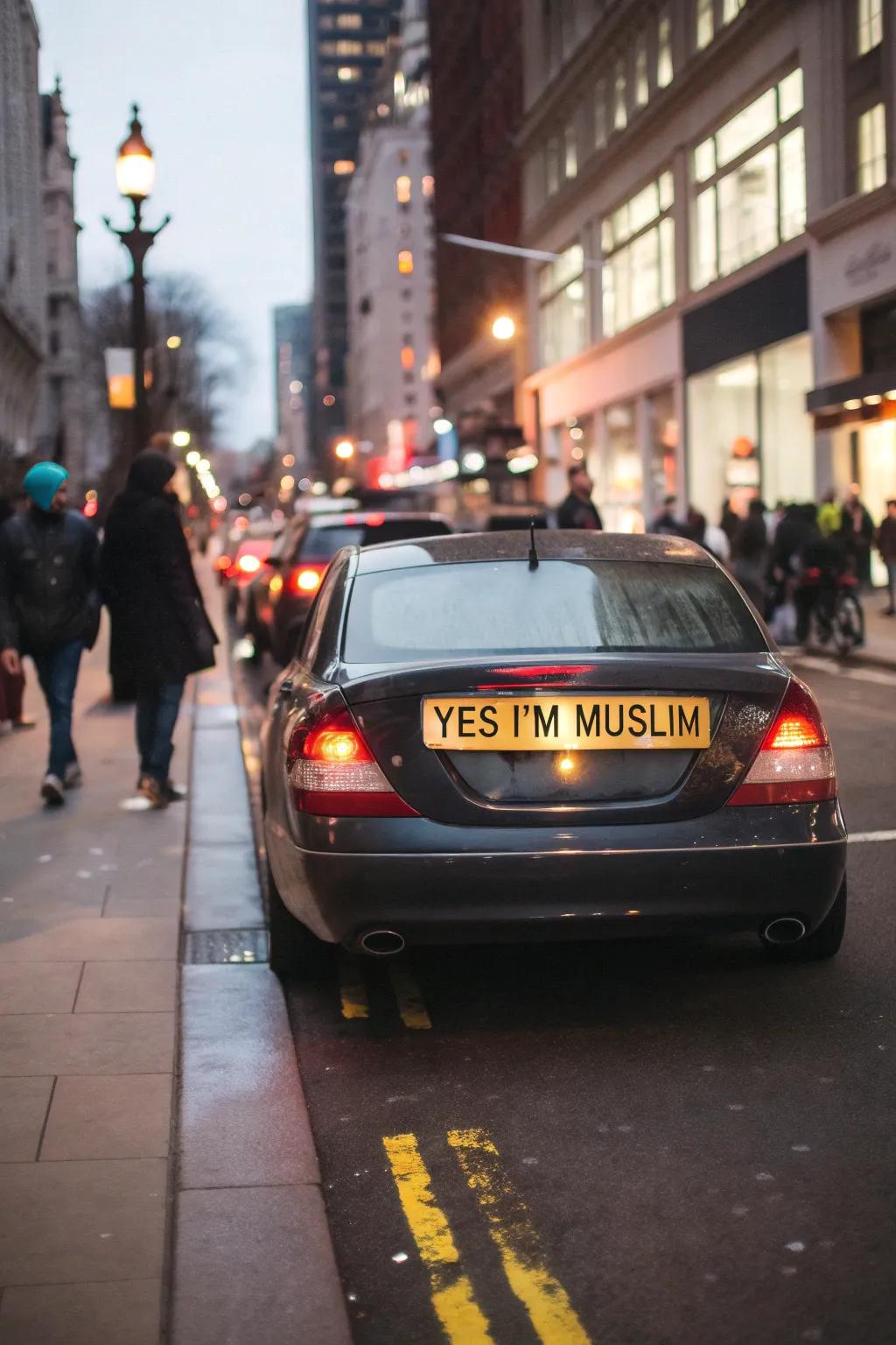 Make an unmistakable statement with this expressive license plate.