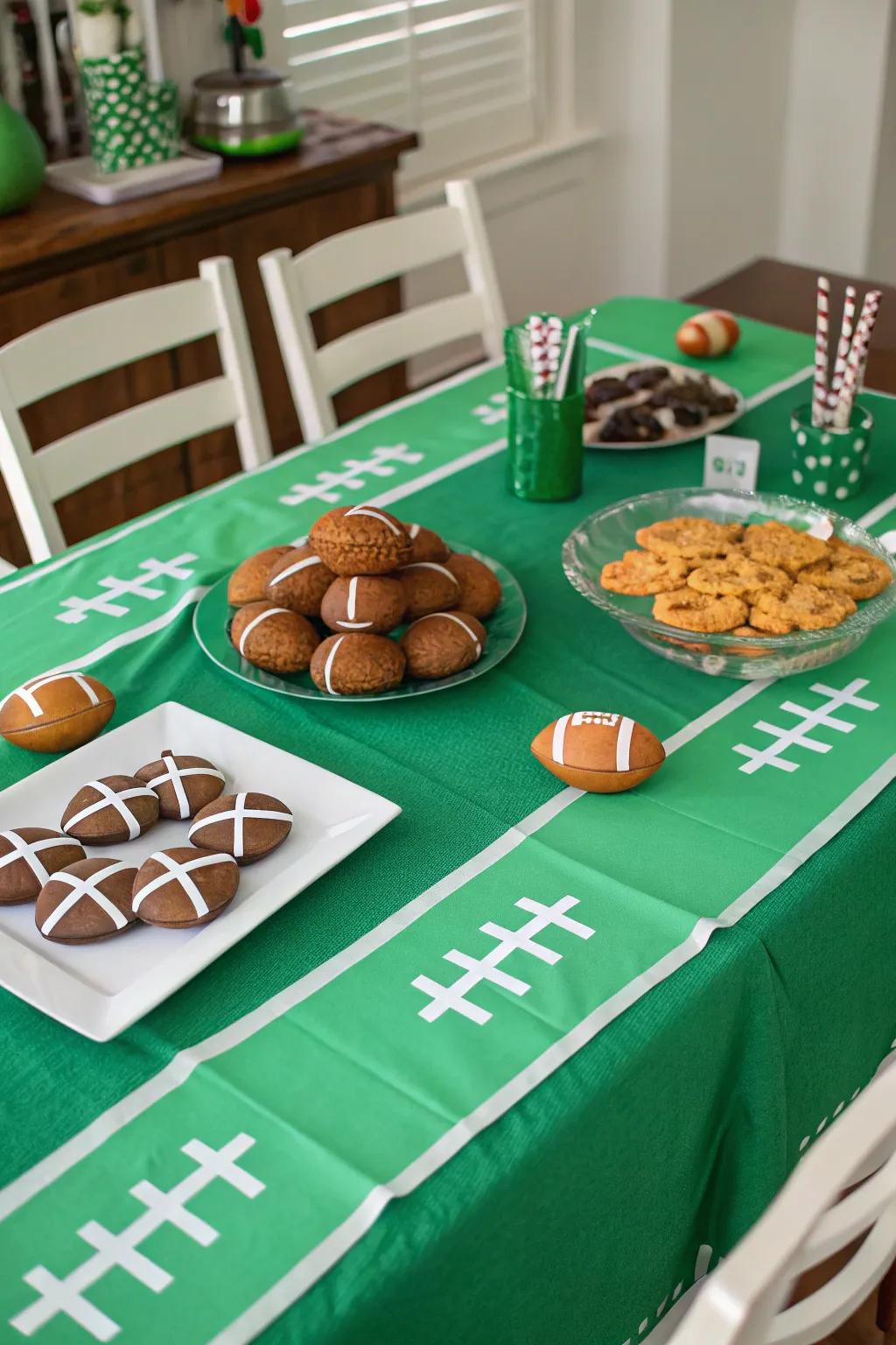 Achieve a touchdown with a football-themed tablescape!