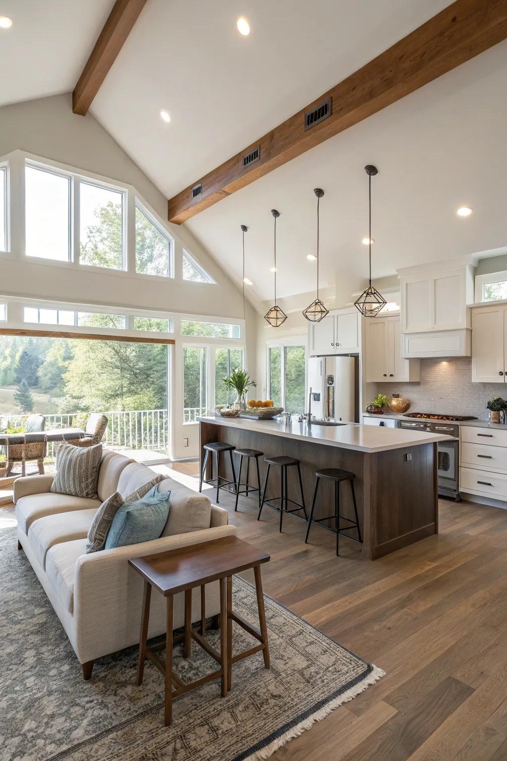 An open-concept kitchen that effortlessly integrates with the living space.