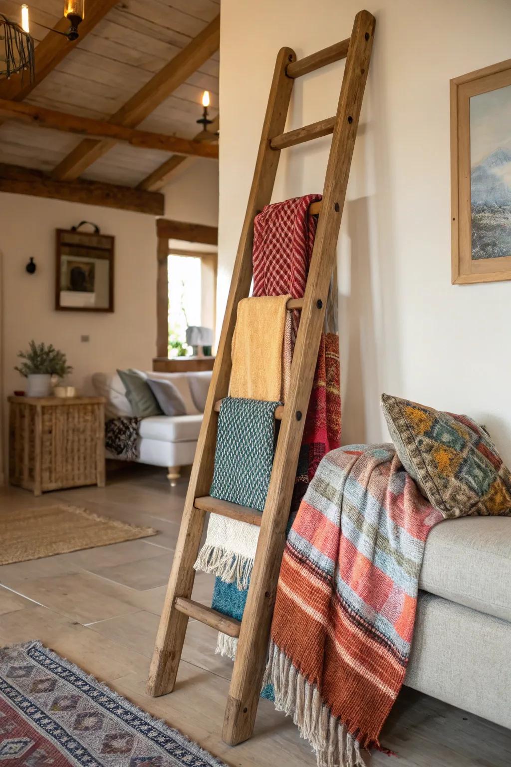 A ladder textile feature introduces comfort and panache to any setting.