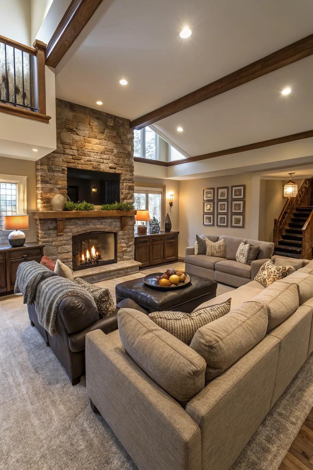 Open design featuring zones for family bonding.