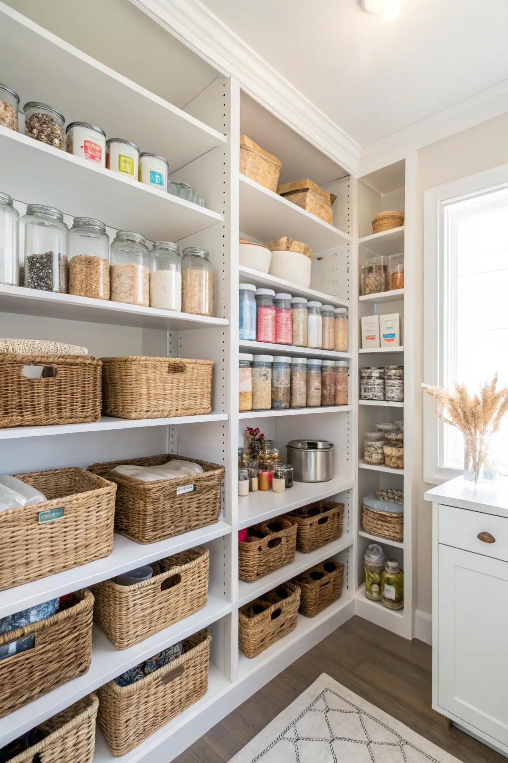 Adaptable racking makes your pantry ready for anything you need to store.